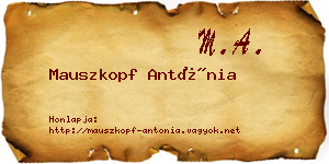 Mauszkopf Antónia névjegykártya